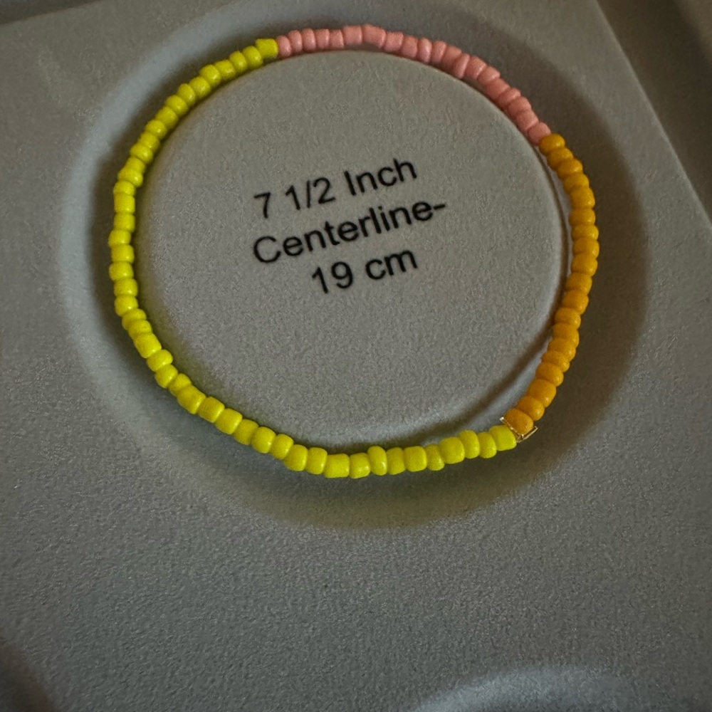 Sunshine & Sorbet Handmade Beaded Bracelet – 7.5" Stretch Fit